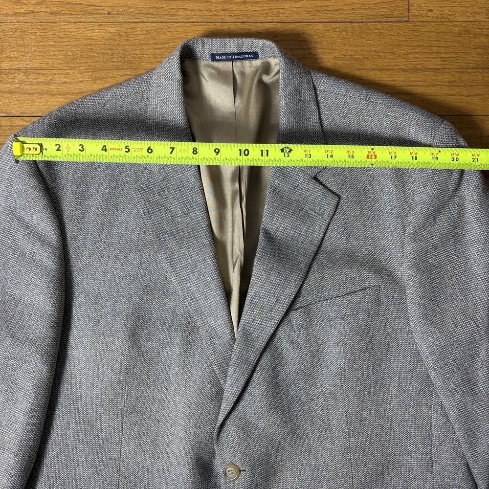 Lands' End Men's 46L Gray Beige Silk Wool Blend Single Vent Two Button Blazer - Picture 11 of 12